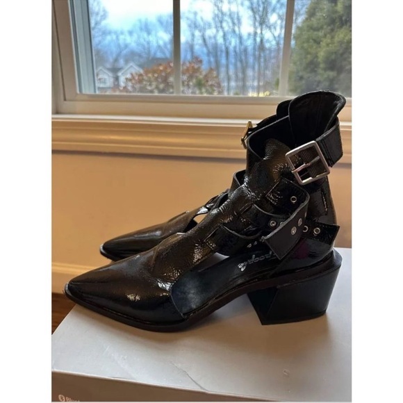 Free People Austyn Cutout Ankle Boots Size 39 Black Strappy Ankle Boots - Picture 3 of 8